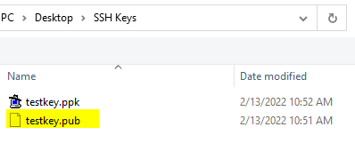 Select key to install