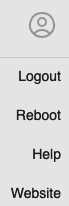 Admin icon and menu